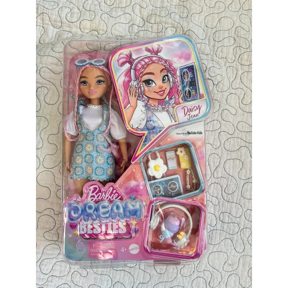Mattel Barbie‎ Dream Besties Daisy Jean Doll Pink Hair Floral Dress Accessories